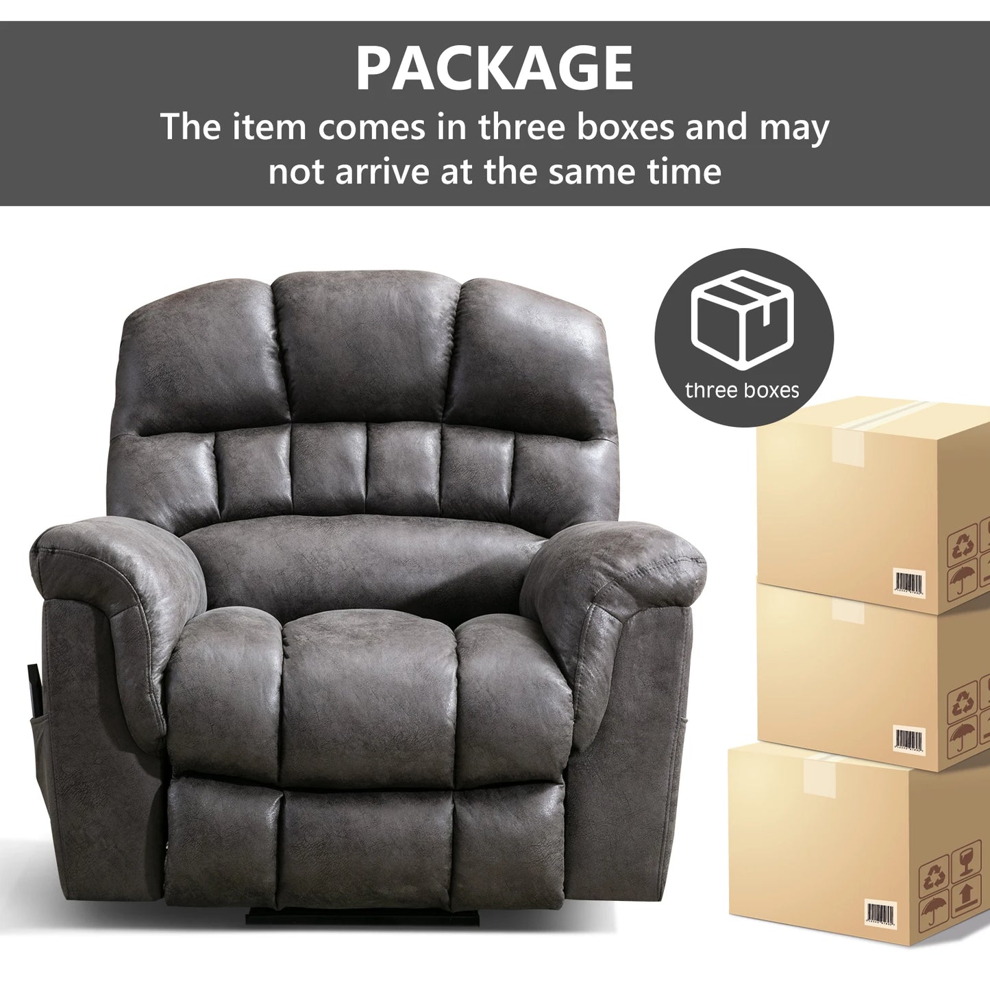 EBELLO Power Lift Recliner With Massage And Heat For Comfort