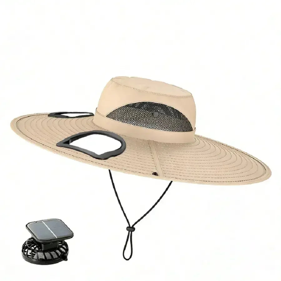Solar Fan Cap With USB And UV Protection 180 Degree