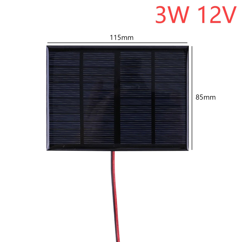 APWIKOGER Solar Panel 3W 5V Portable Charger Outdoor Use