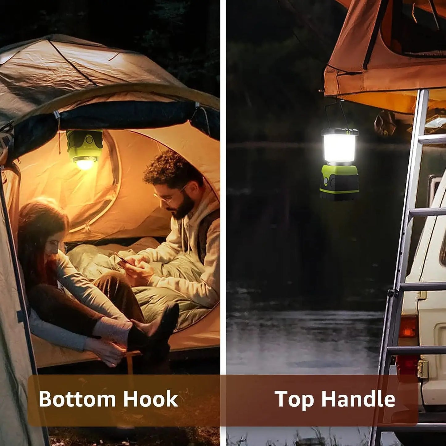 1000LM Waterproof Camping Lantern, Emergency Power Outage Light