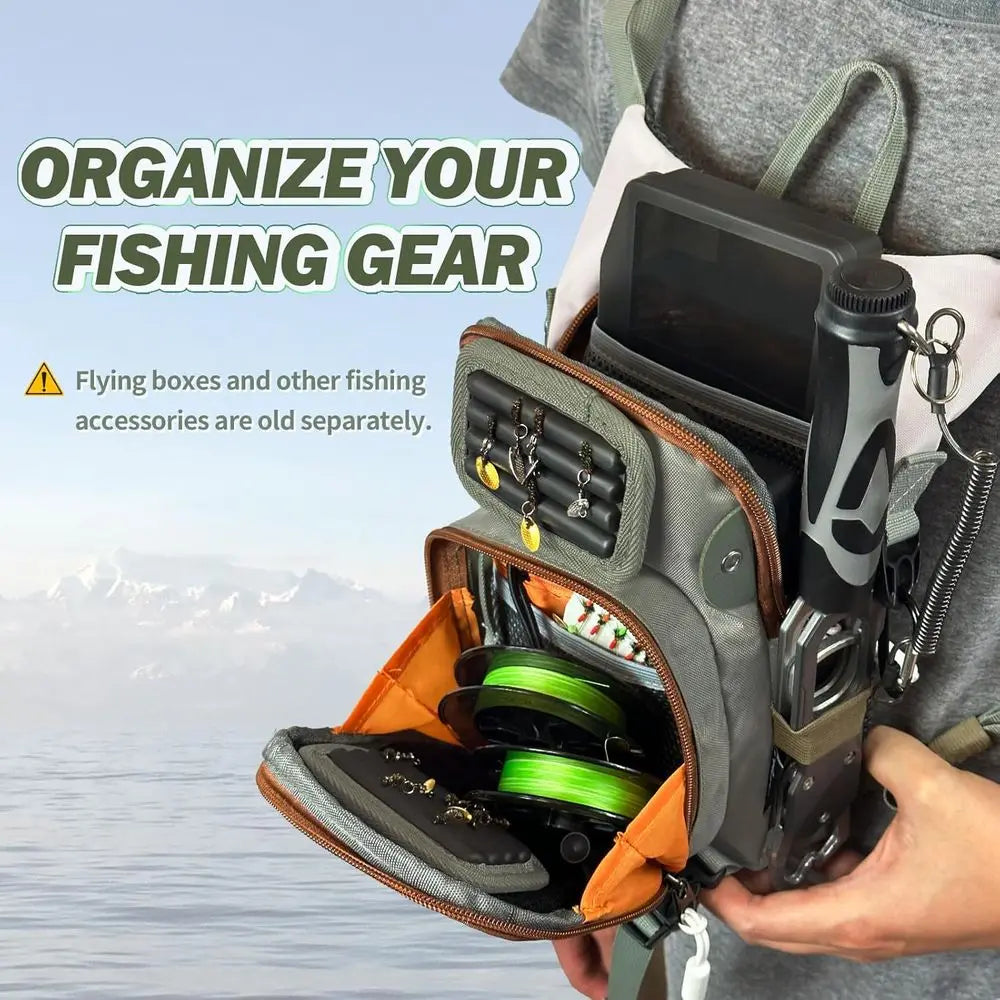 Fishing Chest Bag With Multiple Compartments Versatile Waterproof Tackle Storage
