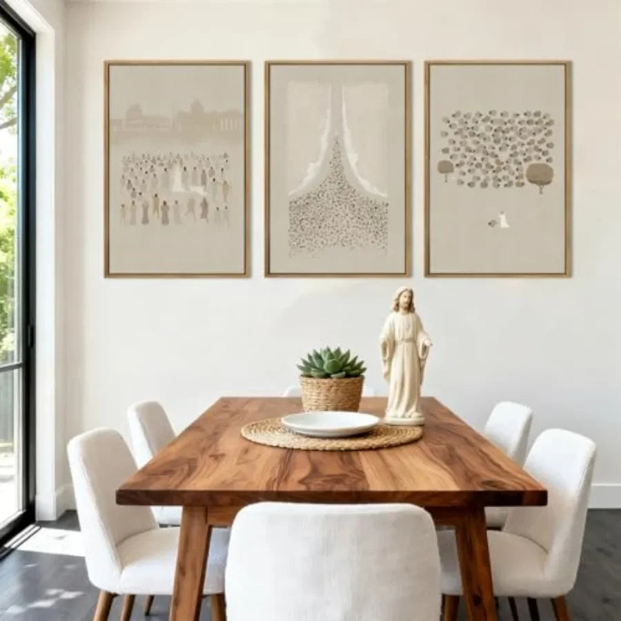 Three Piece Jesus Wall Art Canvas Print Religious Decor