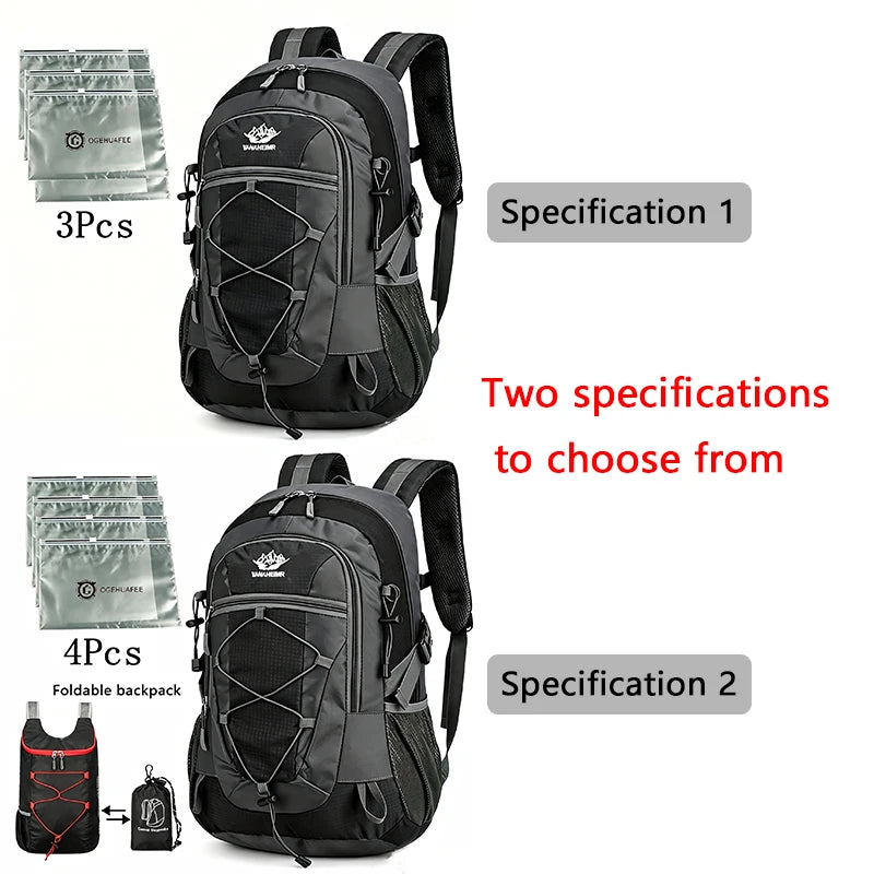 Outdoor Hiking Backpack, Unisex Multi-purpose Bag, Lightweight Travel Hiking Luggage Storage Pack, Compatible with Stabilizing Trekking Poles