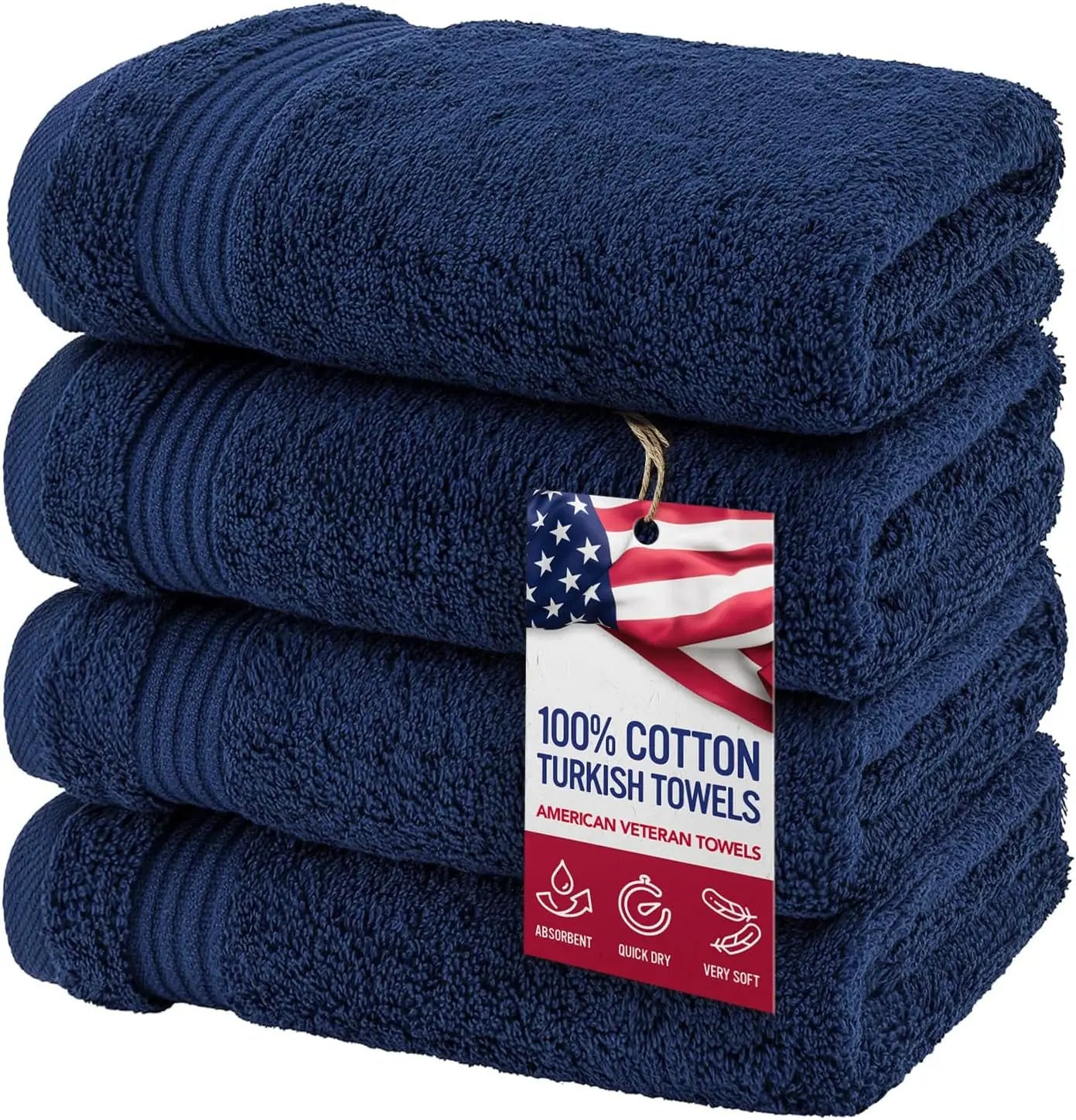 Turkish Cotton Hand Towels Set Of 4 For Home Bathrooms