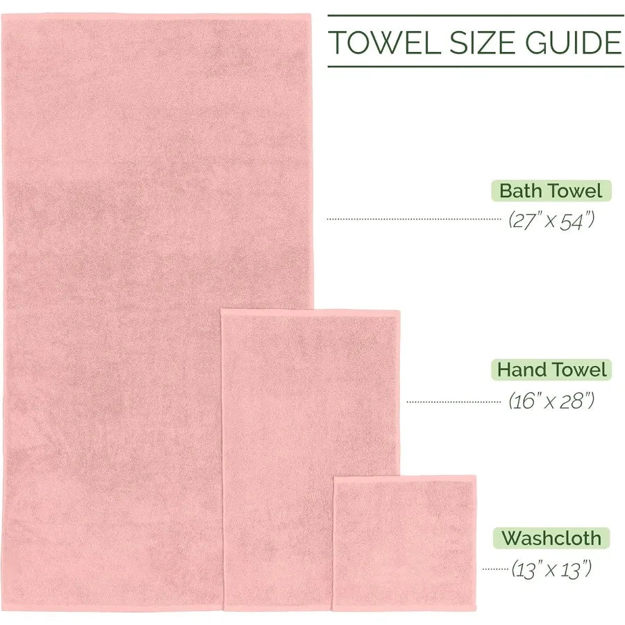 Turkish Cotton Corduroy Bath Towels Set Premium Absorbent Quick Dry