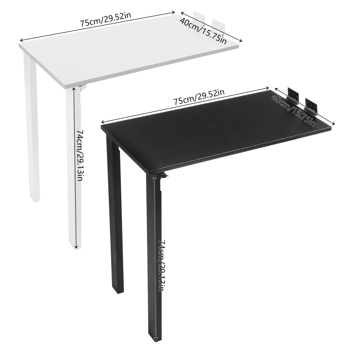 Modern L Shaped Wall Mounted Folding Dining Table Solid Wood