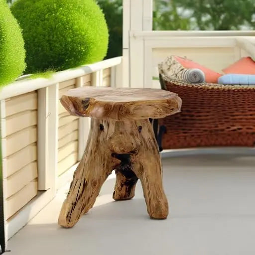 Natural Cedar End Table With Live Edge Plant Stand Nightstand