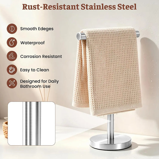 Stainless Steel T-Shape Free Standing Hand Towel Holder
