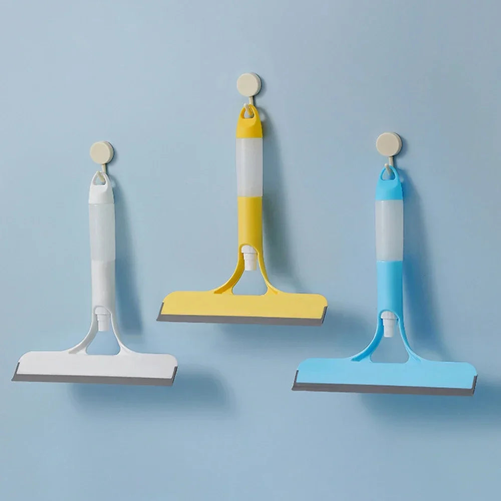 3 In 1 Glass Cleaning Squeegee With Spray Bottle Set