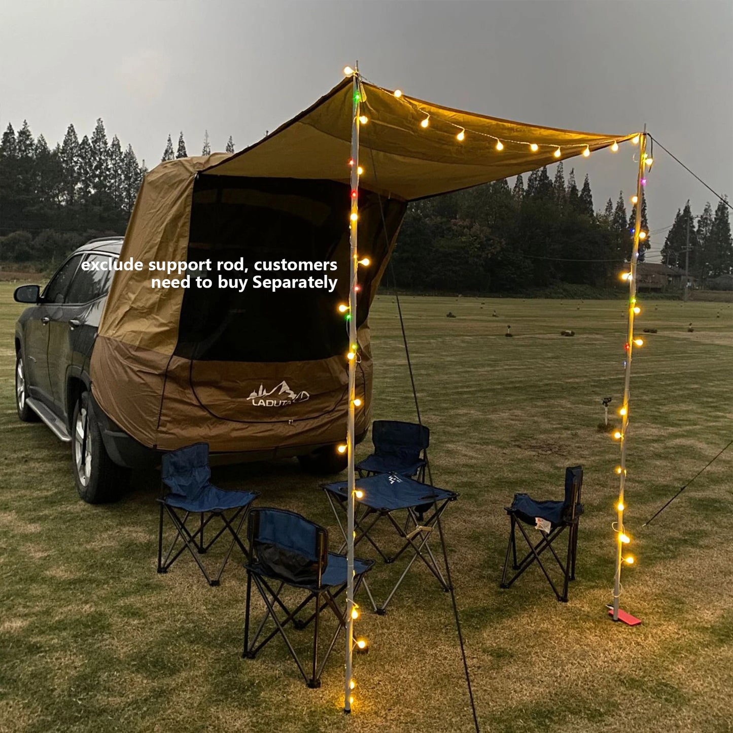Car Rear Awning Tailgate Shade Tent For Vehicle Outdoor Shelter