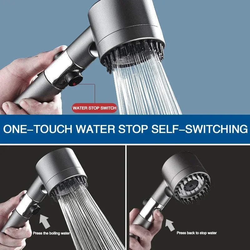 High Pressure Filter Shower Head With 3 Mode Adjustable Spray