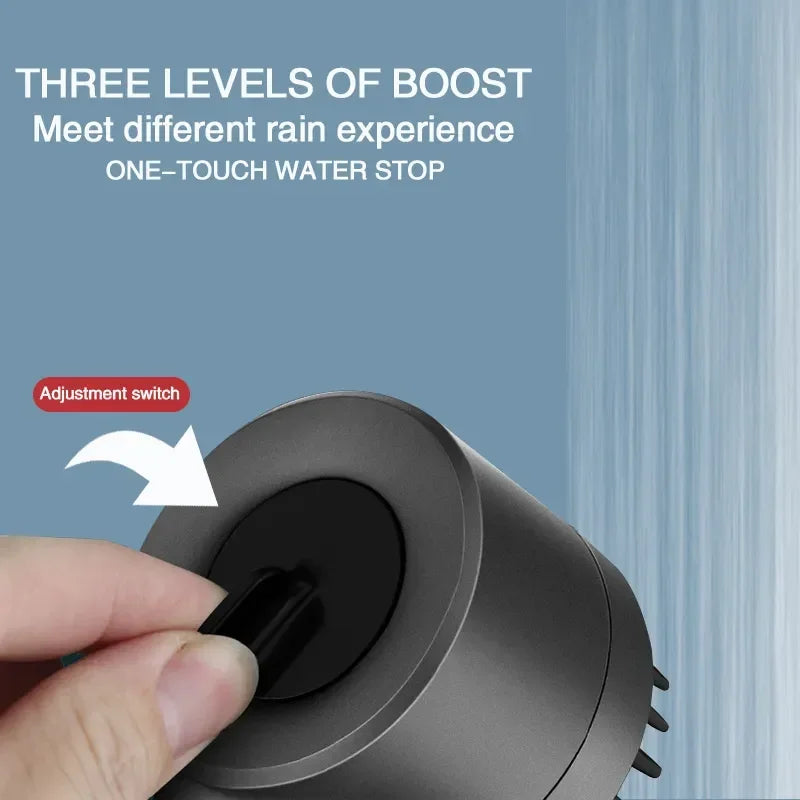 High Pressure Filter Shower Head With 3 Mode Adjustable Spray