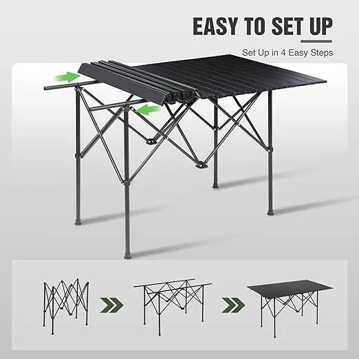 Roll Up Camping Table Foldable Lightweight Portable Outdoor Camp Table