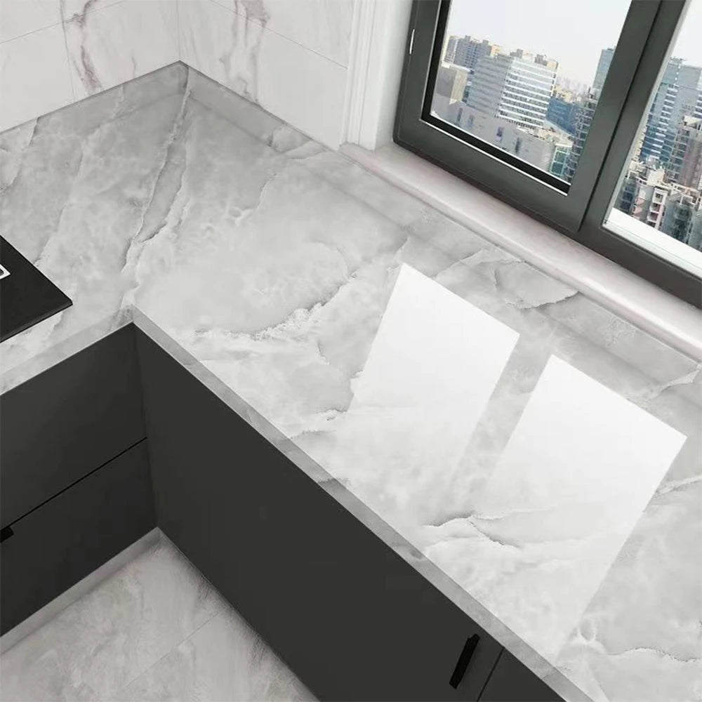 PVC Marble Kitchen Oil-Proof Self-Adhesive Wallpaper