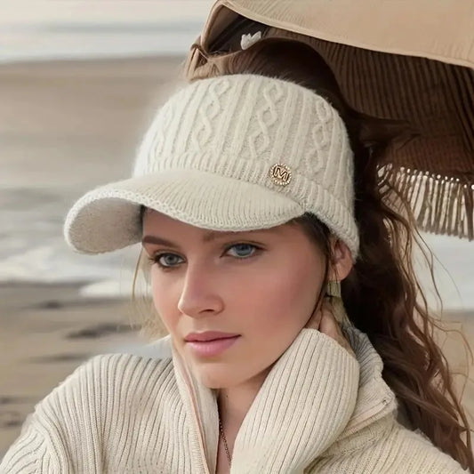 Winter Woolen Beanie For Women With Ponytail Opening