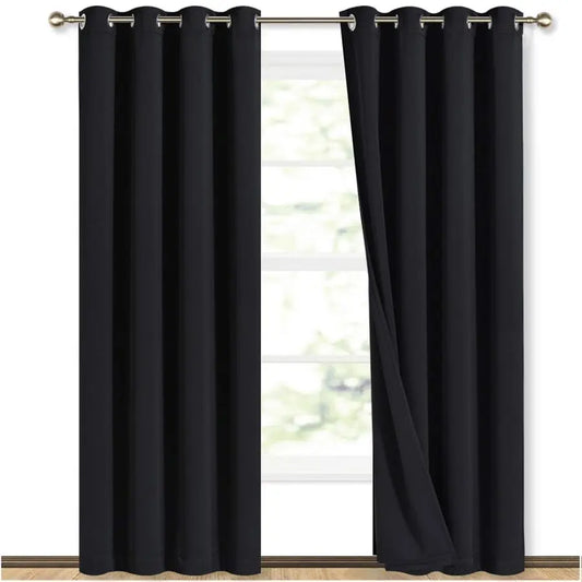 Thermal Full Blackout Curtains Soundproof for Dining Room and Hall
