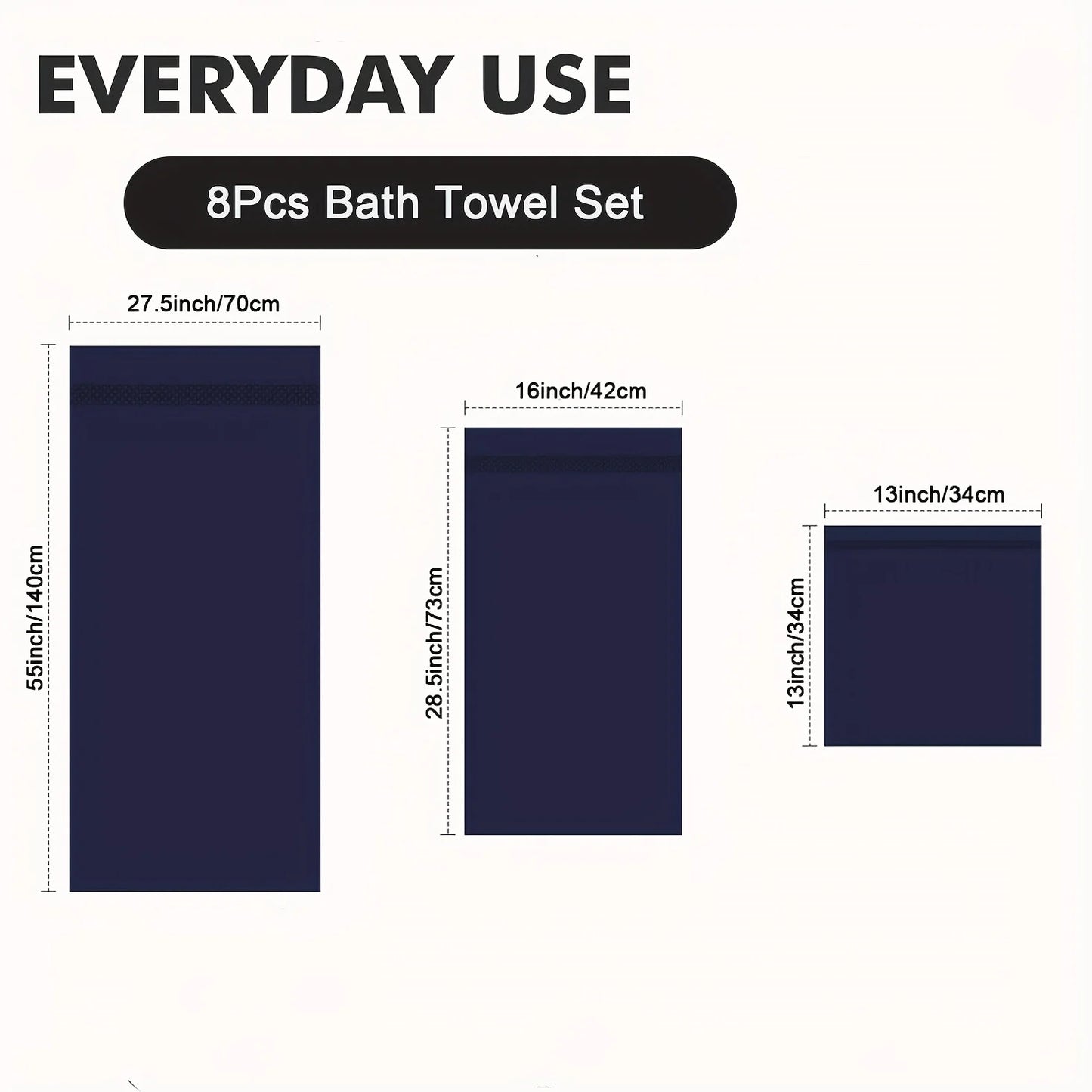 UTOPANTICA Premium Towels Set 8 Towels 600 GSM