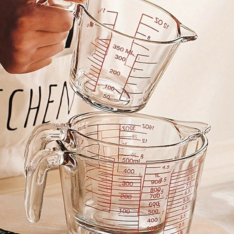 Heat Resistant Glass Measuring Cup With Handle And Scale For Kitchen