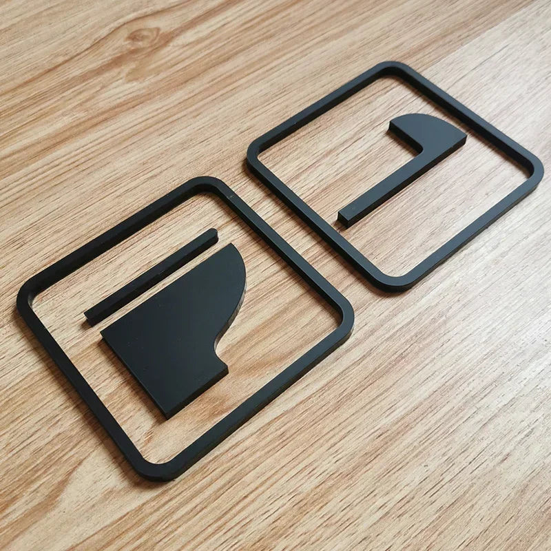 Creative Bathroom Signage Acrylic Shopping Malls Hotels Bathroom Restroom Toilet Squatting Sitting Door Stickers Prompt Signs