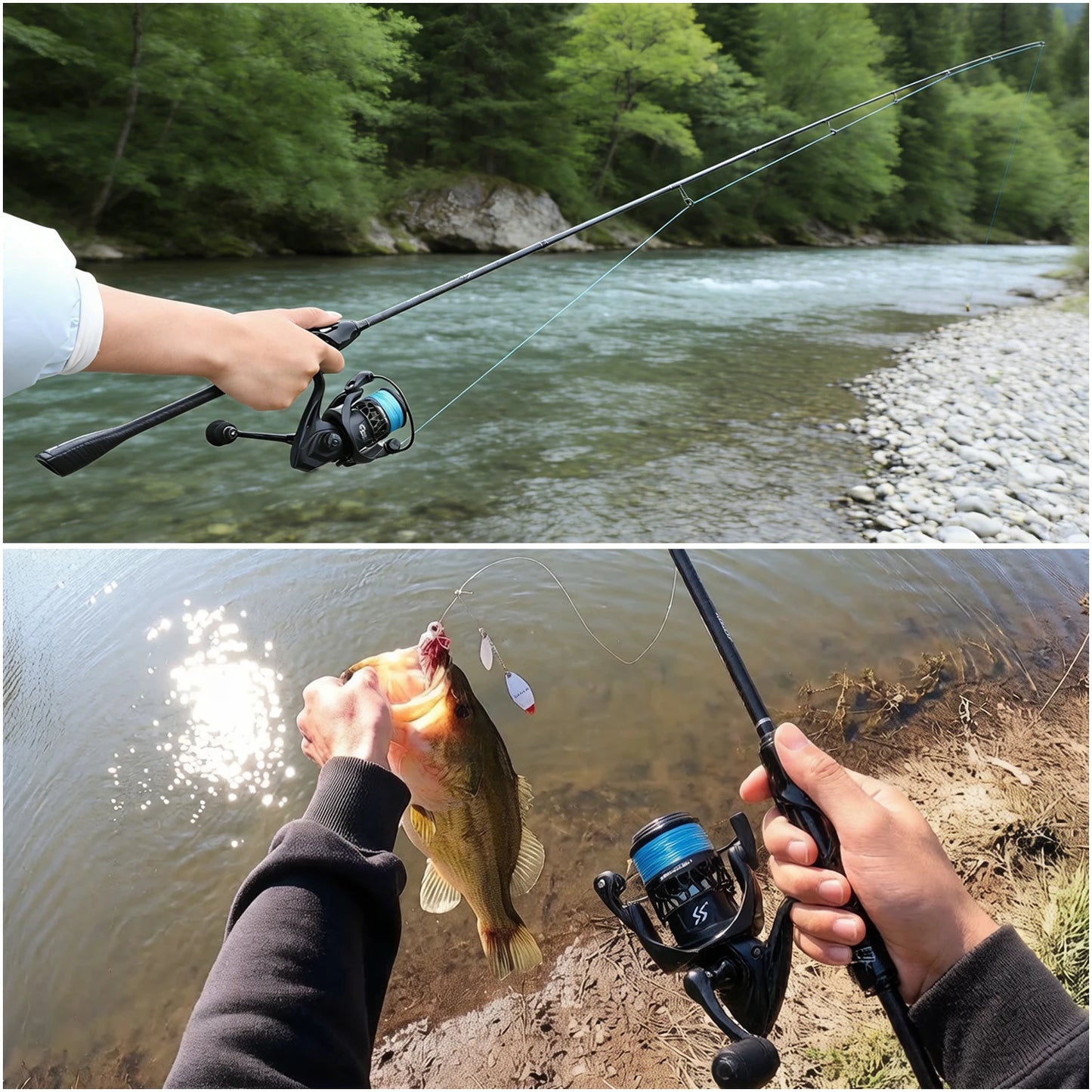 Sougayilang Spinning Rod And Reel Combo For Freshwater And Saltwater