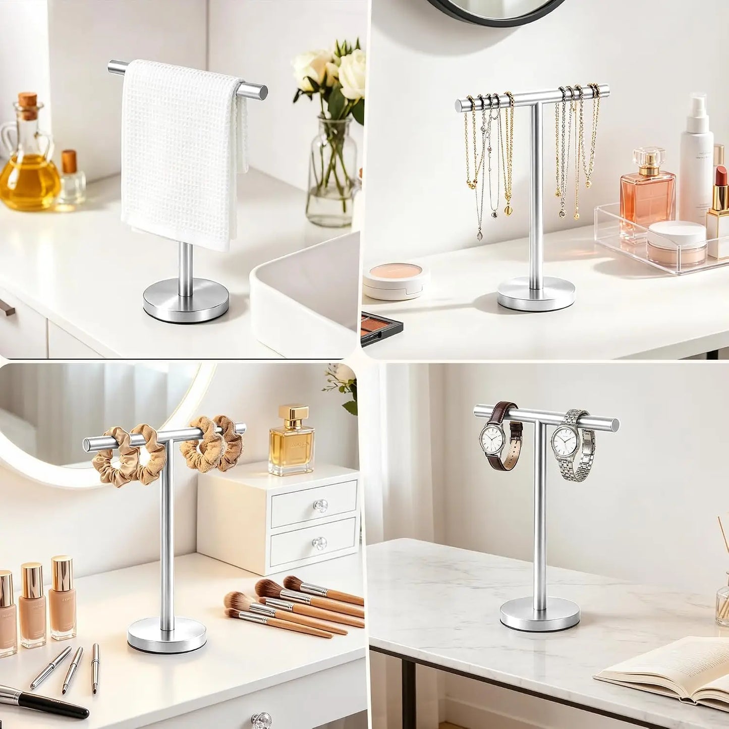 Stainless Steel T-Shape Free Standing Hand Towel Holder