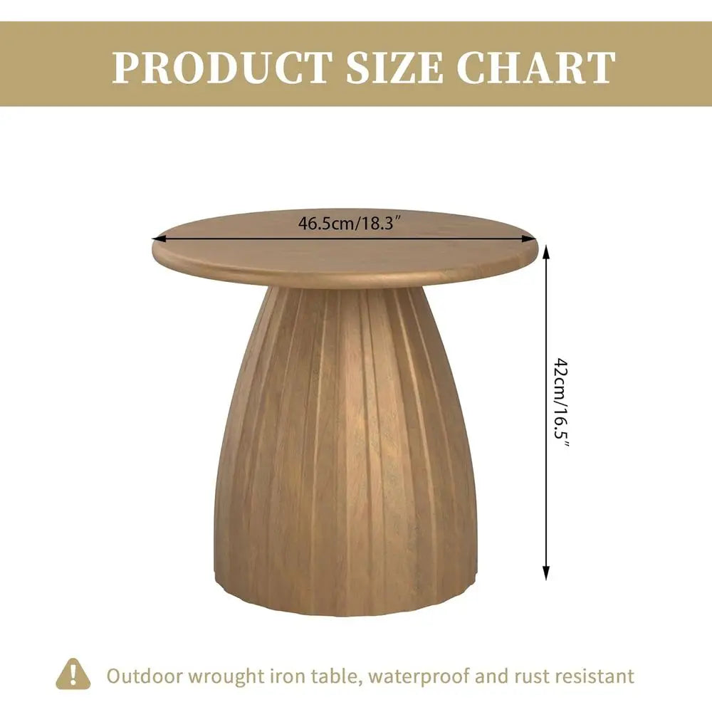 XMSJ Outdoor Round Metal Patio Side Table Weather-Resistant