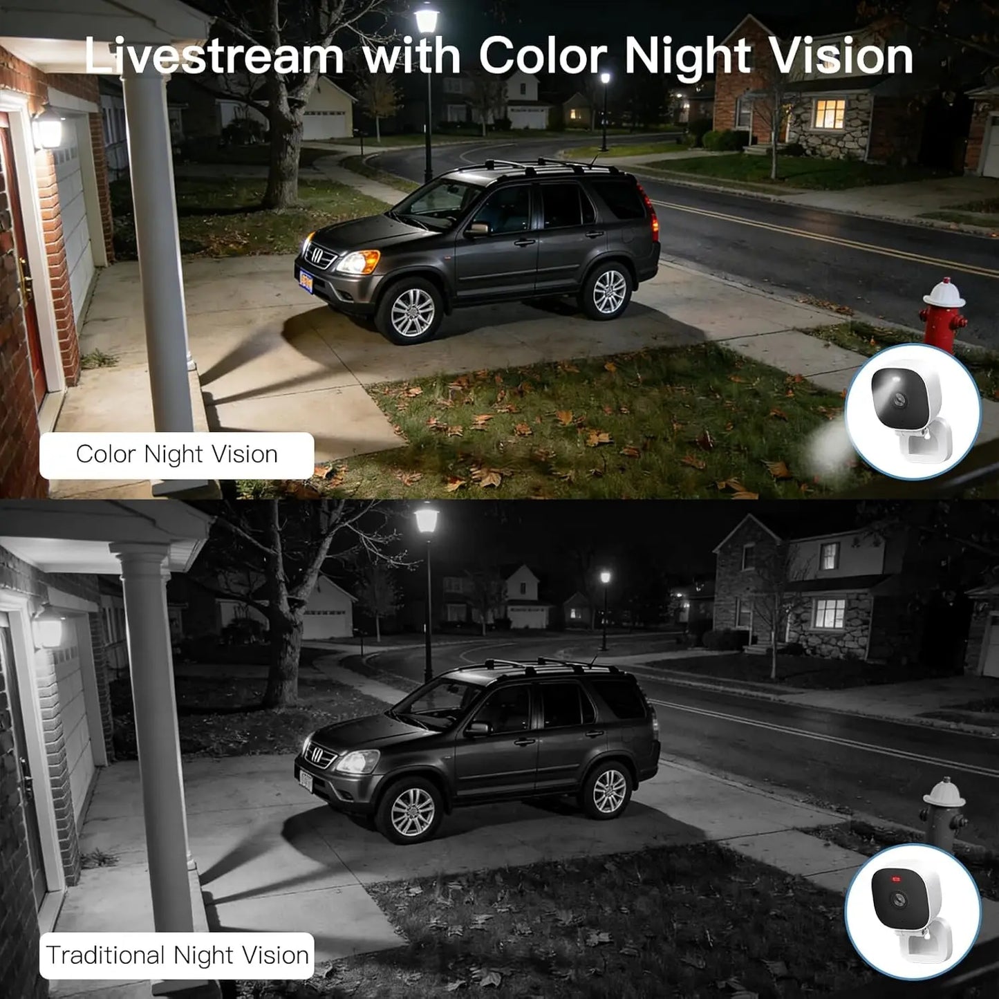 2.5K Security Camera With Night Vision, Motion Spotlight, Two-Way Audio