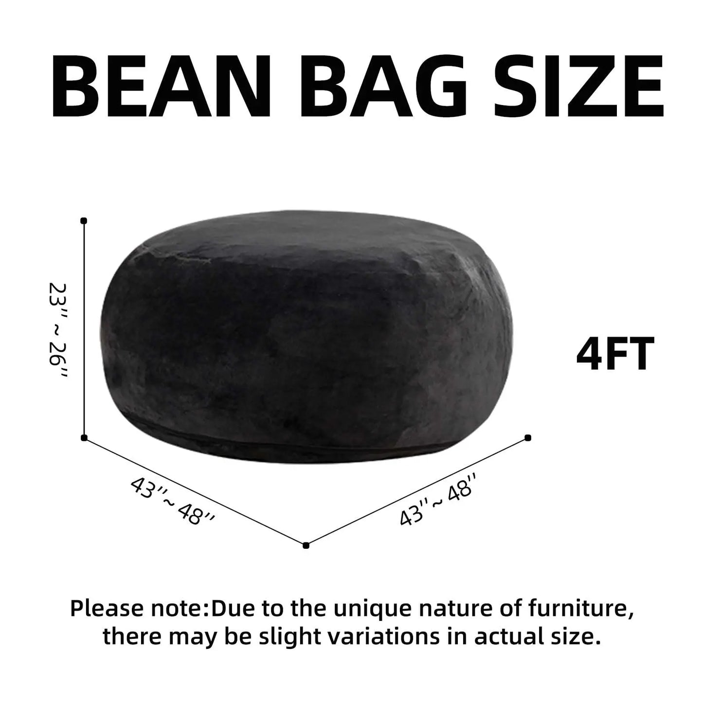 Adult Memory Foam Beanbag Chair With Washable Flannel Cover