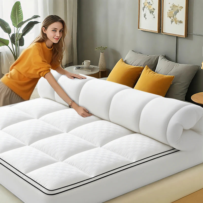 Thick Mattress covers Topper 1000Gsm Cooling Noiseless Breathable Fitted 8-21 Deep Pocket Machine Washable