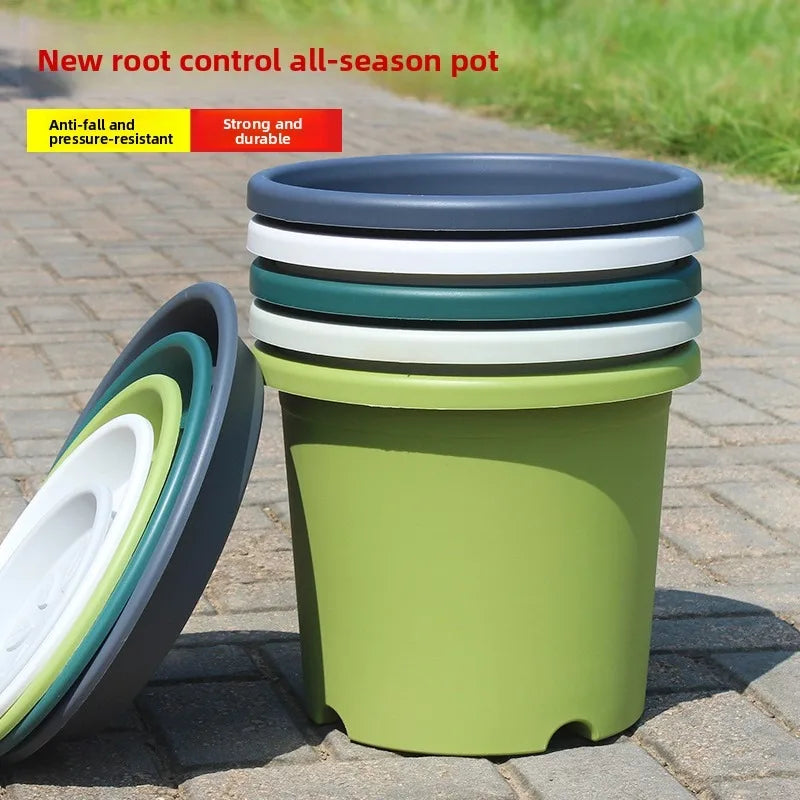Flower Pot With Tray For Garden Balcony Plants