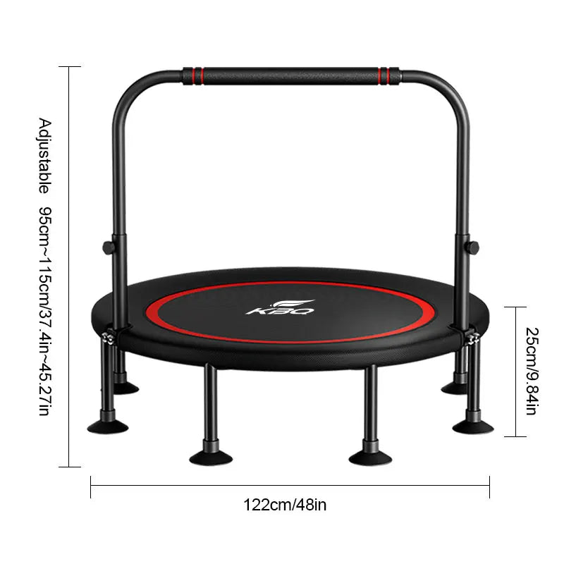 Foldable Indoor Outdoor Fitness Trampoline With Adjustable Handles 661lbs