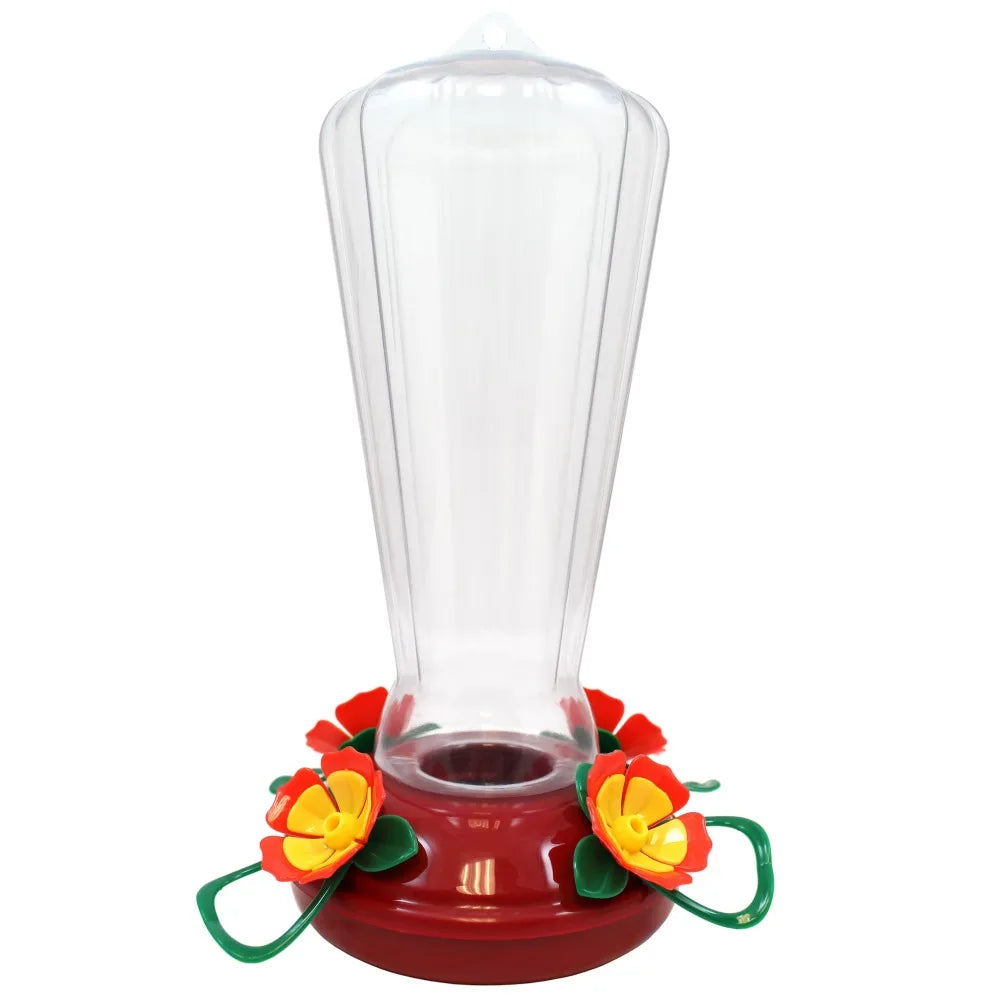 Clear Plastic Hummingbird Feeder with 25 oz Nectar Capacity Garden Flower Shaped Bird Feeder