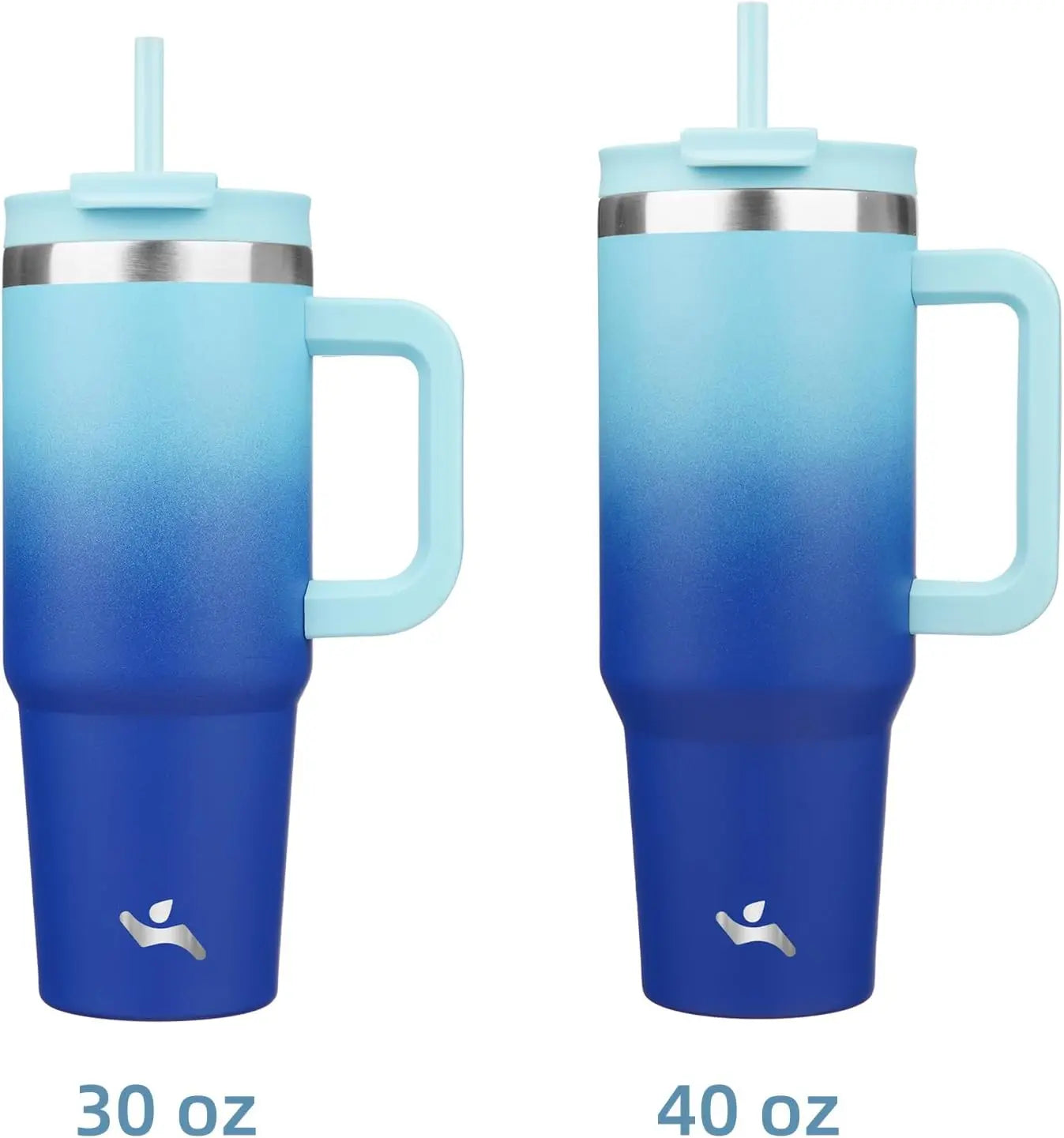 30 Oz Insulated Stainless Steel Tumbler With Handle And Straws