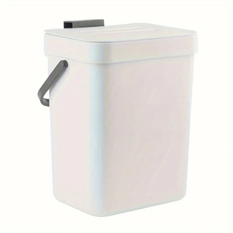 Space-Saving Quiet-Close Trash Can - 3/5L, Eco-Friendly Sealed Bin For Kitchen & Office, No Electricity Needed bathroom