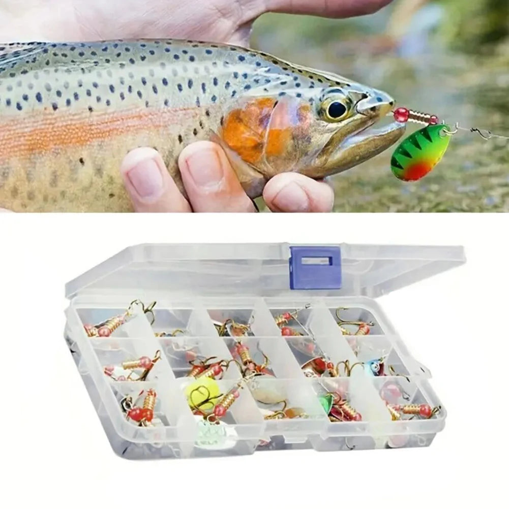 JOCESTYLE Metal Spoon Spinner Lures With Treble Hooks