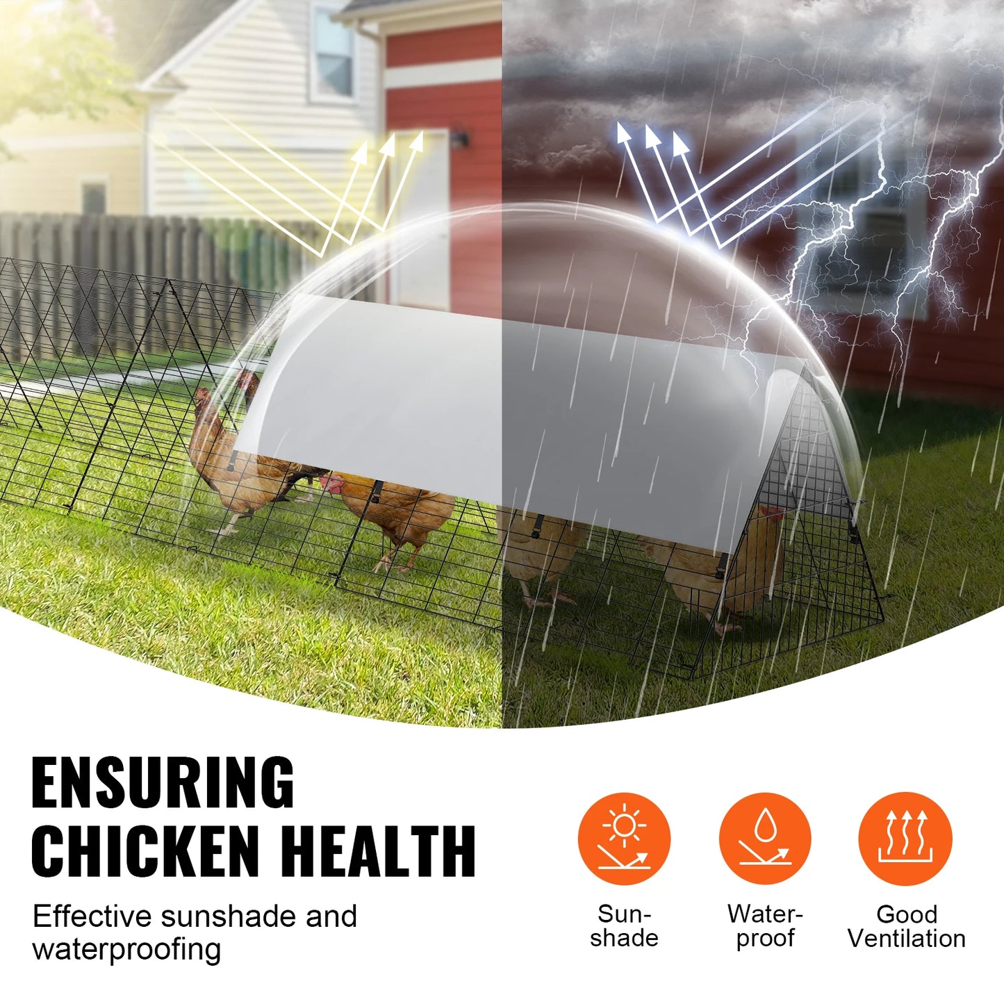 Chicken Tunnels 157.5 x 39.4 x 24.2 in for Yard Portable Chicken, rabbit, bunny, goose, duck, pet,for Outside Corner Frames