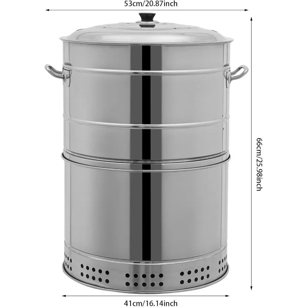 Smokeless Charcoal Grill 360 Degree Stainless Barrel With 50 Skewers