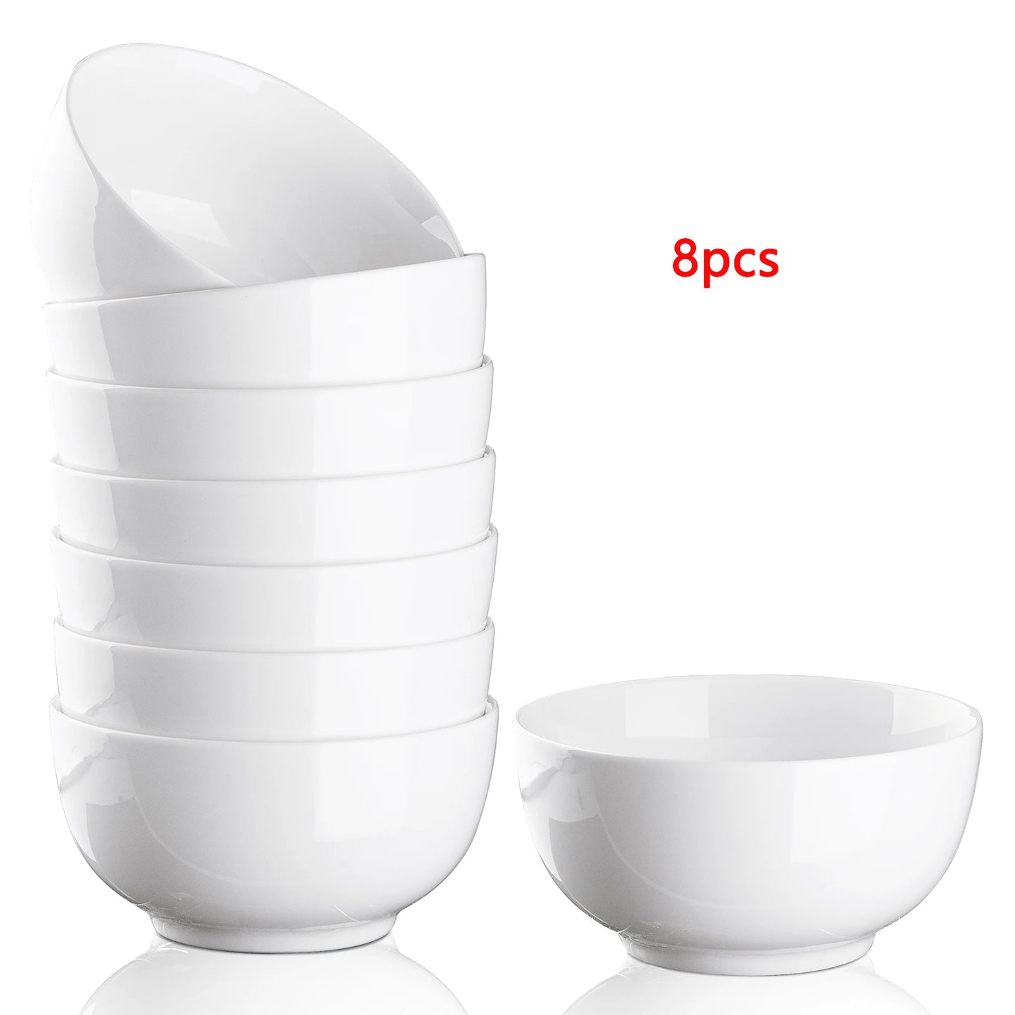 Porcelain Bowls Set 8 Pack Premium Microwave And Dishwasher Safe