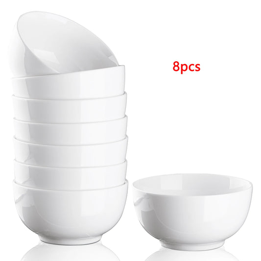 Porcelain Bowls Set 8 Pack Premium Microwave And Dishwasher Safe