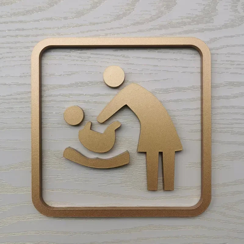Creative Bathroom Signage Acrylic Shopping Malls Hotels Bathroom Restroom Toilet Squatting Sitting Door Stickers Prompt Signs