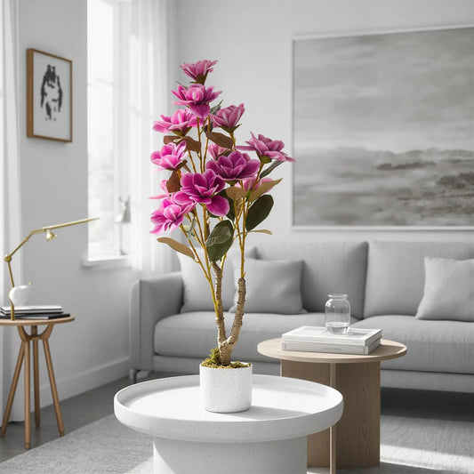 Artificial Magnolia Tree In Planter Home Office Decor