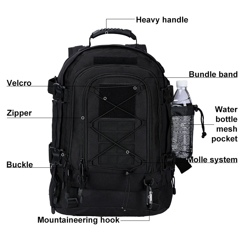LQARMY Military Tactical Backpack Rucksack Molle Bug Out Bag