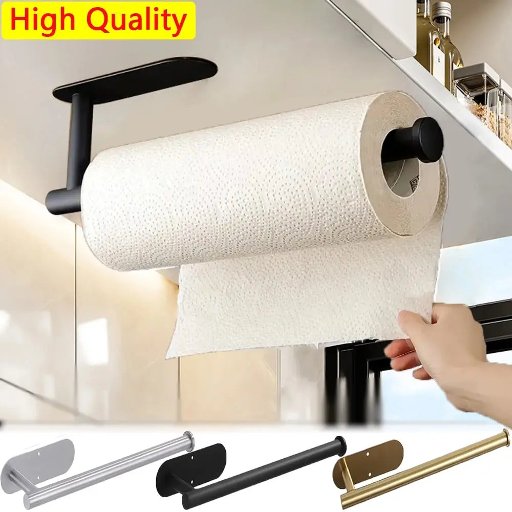 Stainless Steel Paper Roll Holder Adhesive Wall Mount Dispenser
