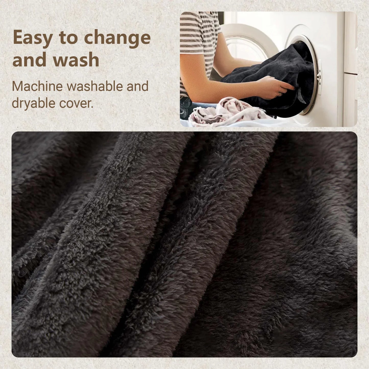 Adult Memory Foam Beanbag Chair With Washable Flannel Cover