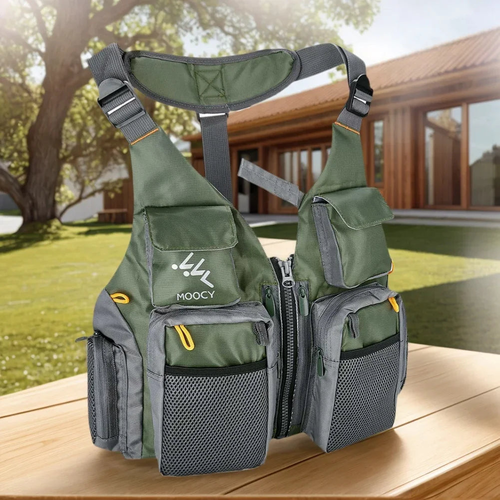 JOCESTYLE Breathable Fishing Vest With Zipper Pockets For Outdoors