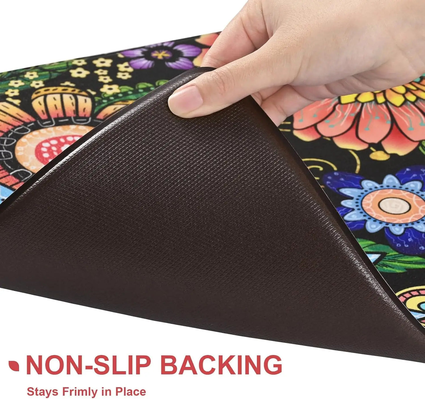 Floral Anti Fatigue Kitchen Mat Memory Foam Non Slip
