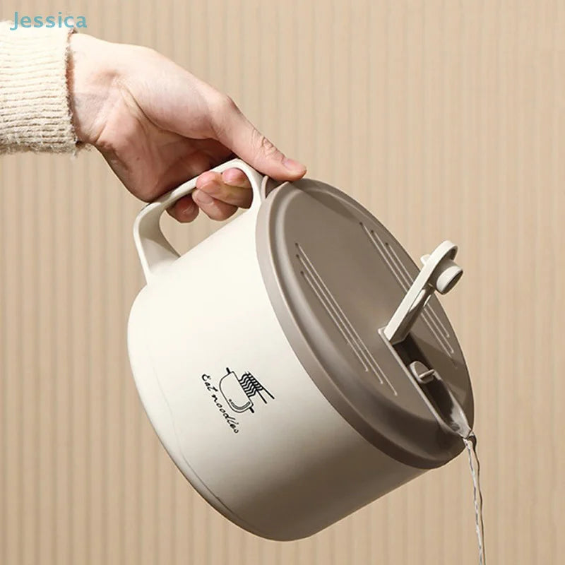 Stainless Steel Instant Noodle Bowl With Lid Double Layer