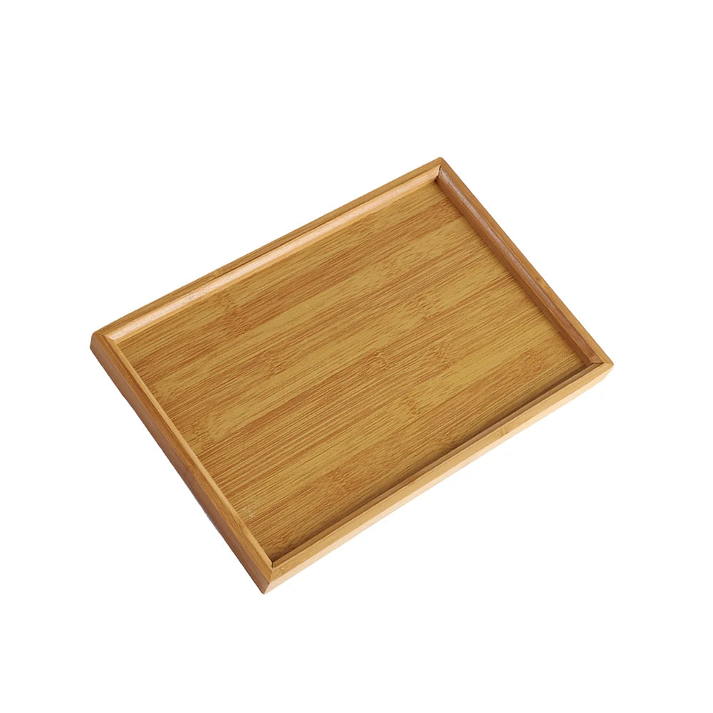 LEENKEA Bamboo Rectangular Serving Tray For Kitchen And Bar