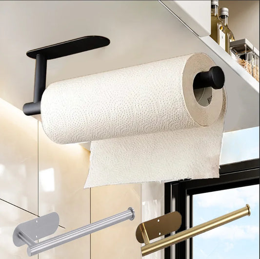 Stainless Steel Paper Roll Holder Adhesive Wall Mount Dispenser