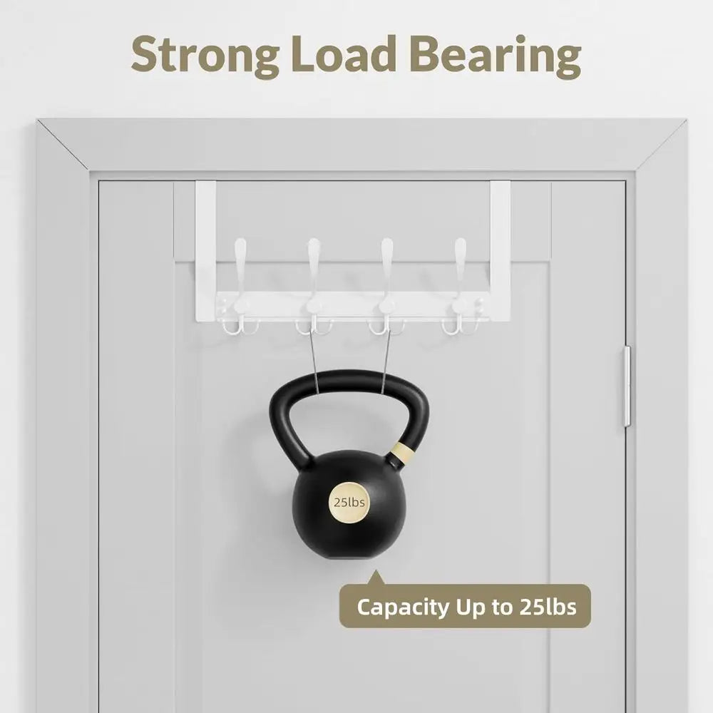 Over-the-Door Towel Rack, 25lb Capacity, Metal Finish